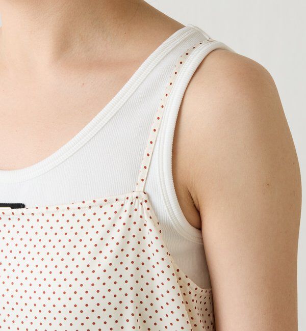  「レース付ドットキャミソール」|キャミソール|