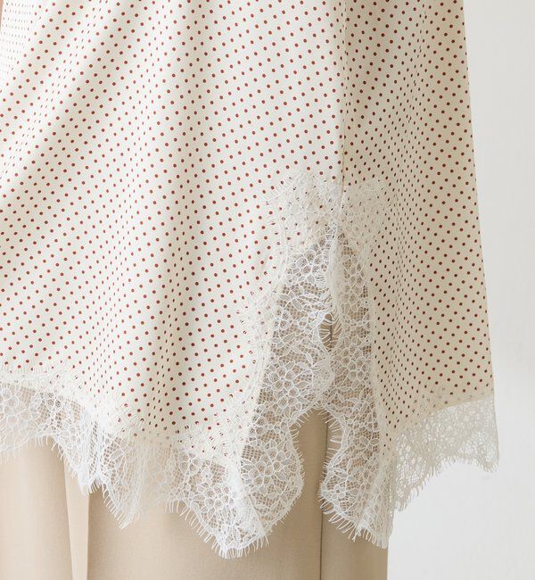  「レース付ドットキャミソール」|キャミソール|