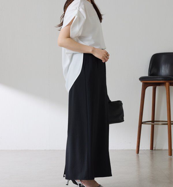  「【袖をアレンジできる】袖アレンジジョーゼットロゴTシャツ」|Tシャツ・カットソー|