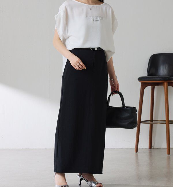  「【袖をアレンジできる】袖アレンジジョーゼットロゴTシャツ」|Tシャツ・カットソー|