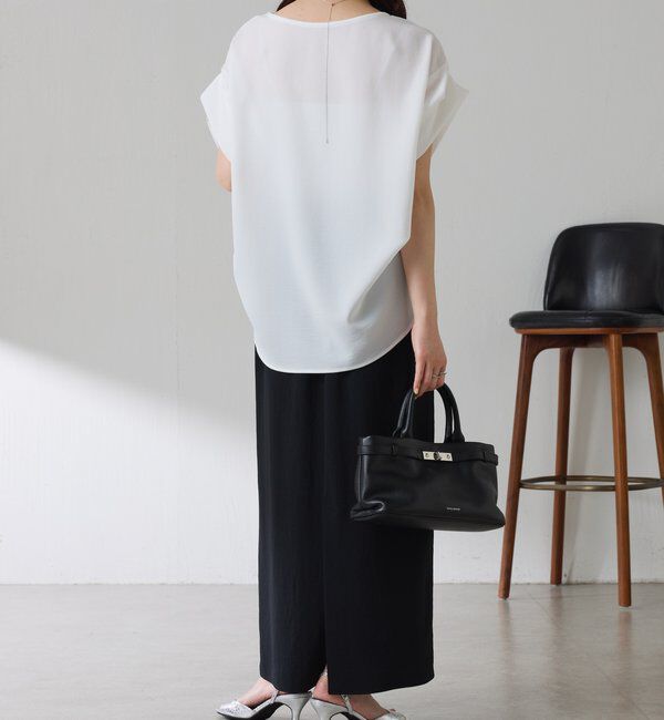  「【袖をアレンジできる】袖アレンジジョーゼットロゴTシャツ」|Tシャツ・カットソー|