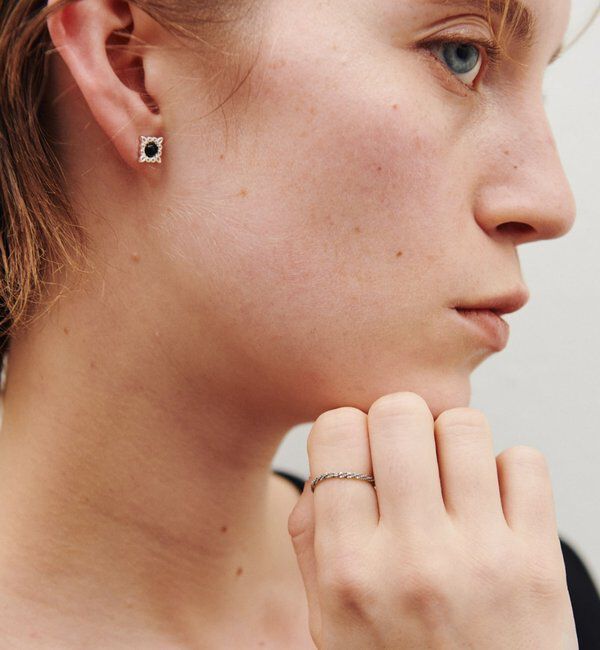  「【Sivelle./シヴェル】Silver925 オニキスレースピアス」|リング|シルバー系