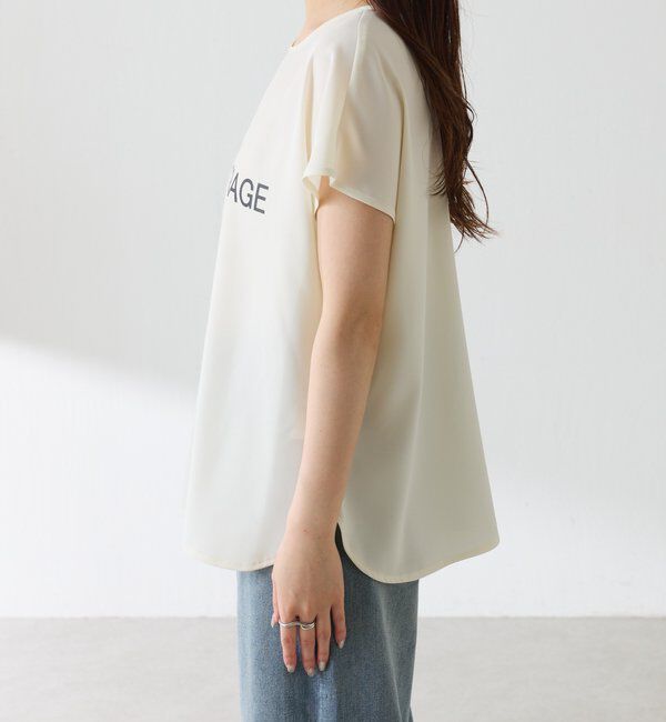  「【さらっとした着心地／前後２WAY 】ジョーゼットフレンチロゴTシャツ」|Tシャツ・カットソー|