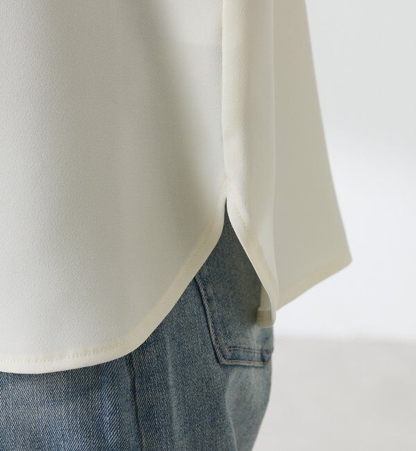  「【さらっとした着心地／前後２WAY 】ジョーゼットフレンチロゴTシャツ」|Tシャツ・カットソー|