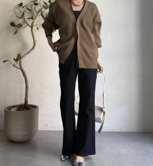  「バイカラーVカーディガン」|カーディガン|