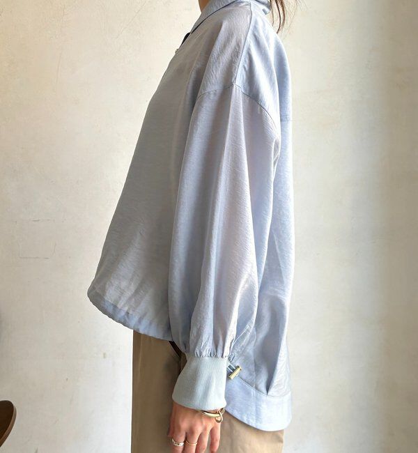  「袖リブ襟付シアースピンドルブラウス」|シャツ・ブラウス|