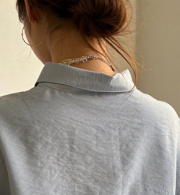  「袖リブ襟付シアースピンドルブラウス」|シャツ・ブラウス|