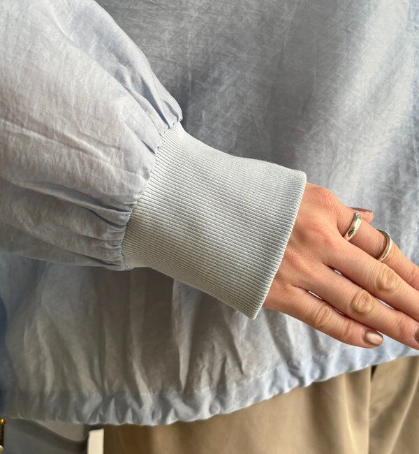  「袖リブ襟付シアースピンドルブラウス」|シャツ・ブラウス|