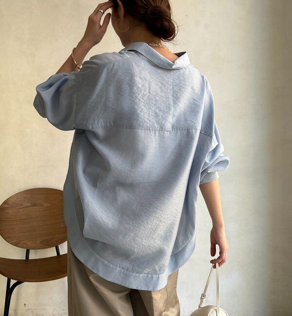  「袖リブ襟付シアースピンドルブラウス」|シャツ・ブラウス|