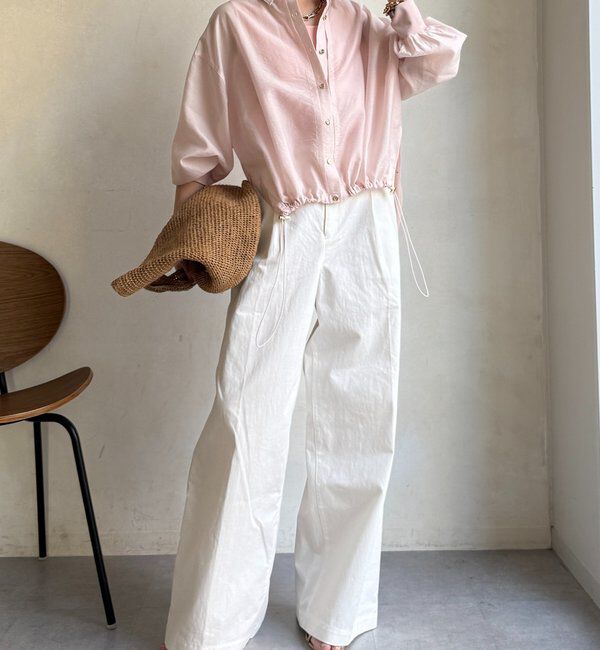  「袖リブ襟付シアースピンドルブラウス」|シャツ・ブラウス|