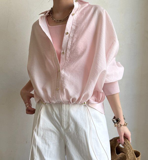  「袖リブ襟付シアースピンドルブラウス」|シャツ・ブラウス|