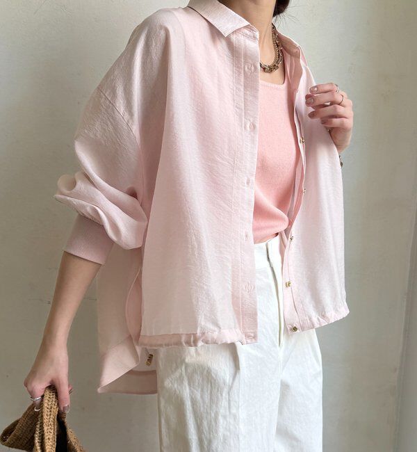  「袖リブ襟付シアースピンドルブラウス」|シャツ・ブラウス|