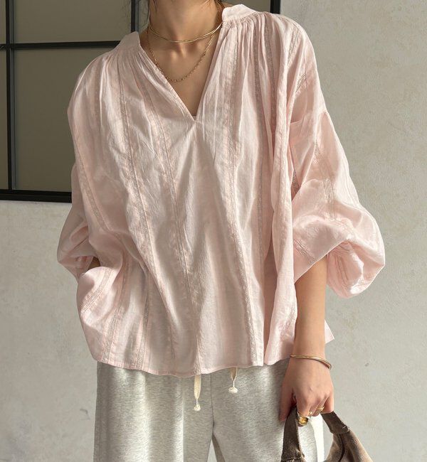  「インドレーススキッパーブラウス」|シャツ・ブラウス|