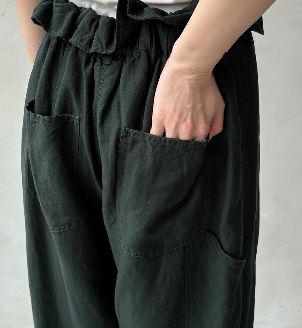  「ウエストギャザーリネン混パンツ」|チノ|