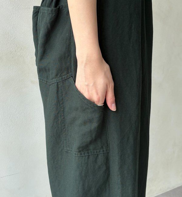  「ウエストギャザーリネン混パンツ」|チノ|