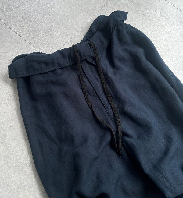  「ウエストギャザーリネン混パンツ」|チノ|