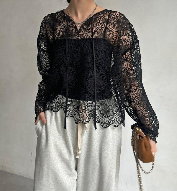  「レーススカラブラウス」|シャツ・ブラウス|