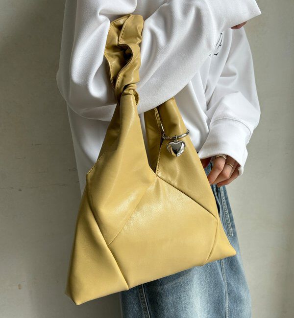  「フリルハンドルハートチャーム付トート」|トートバッグ|