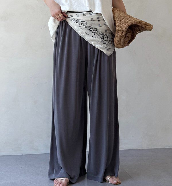  「レーヨンカットワイドパンツ」|チノ|