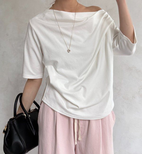  「2WAYドレープTEE」|Tシャツ・カットソー|オフホワイト