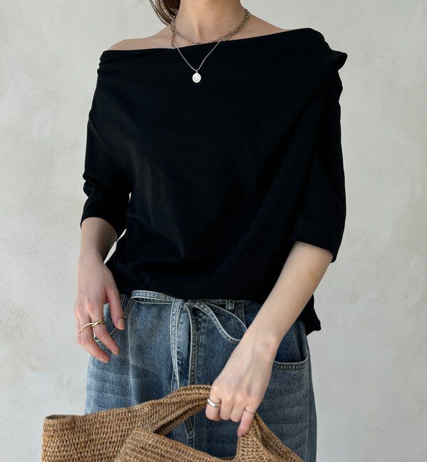  「2WAYドレープTEE」|Tシャツ・カットソー|ブラック