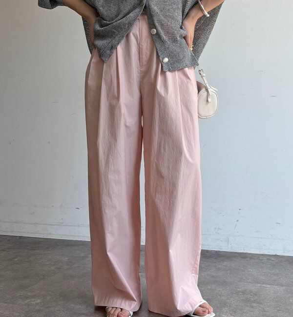  「タフタワイドパンツ」|チノ|ピンク