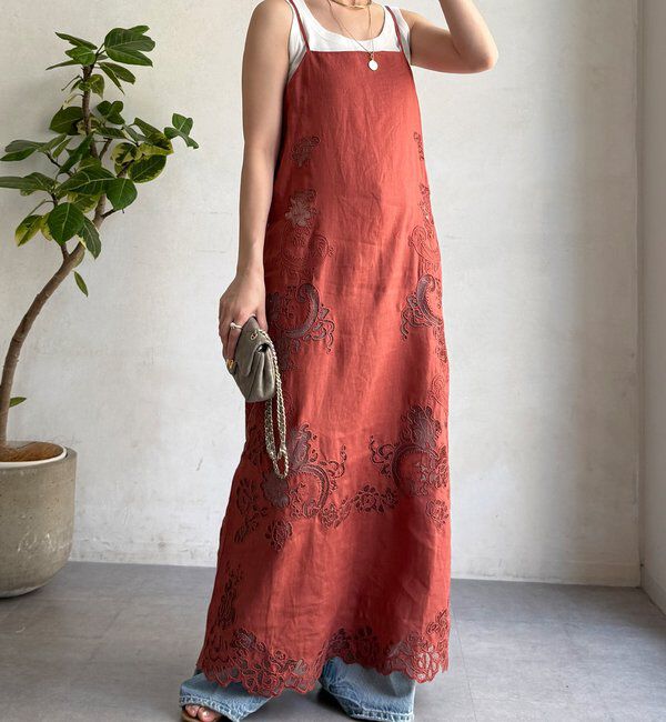  「コードレース刺繍カットワークレースワンピース」|ワンピース|