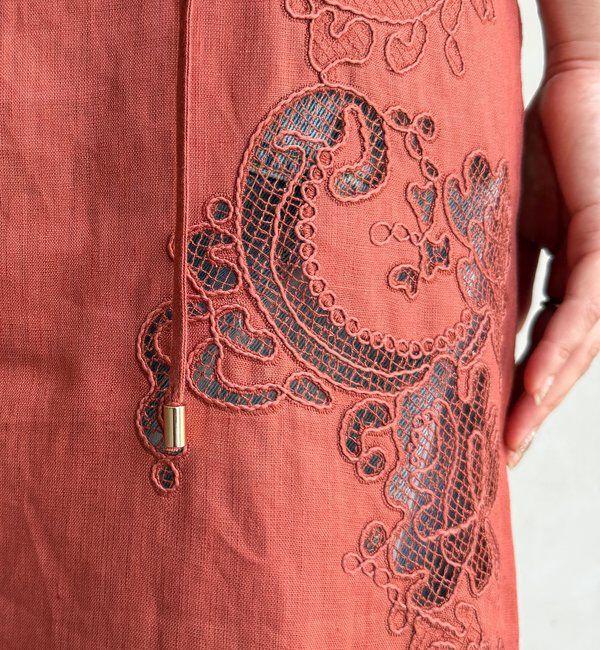  「コードレース刺繍カットワークレースワンピース」|ワンピース|