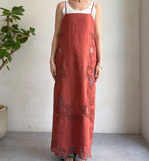  「コードレース刺繍カットワークレースワンピース」|ワンピース|