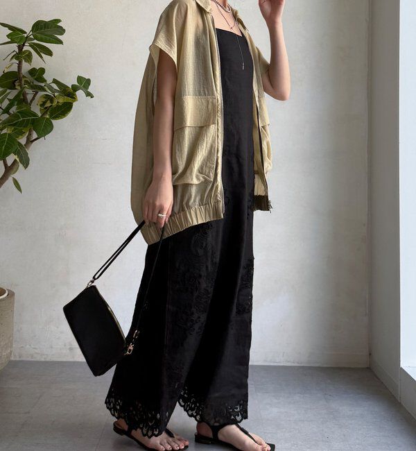  「コードレース刺繍カットワークレースワンピース」|ワンピース|