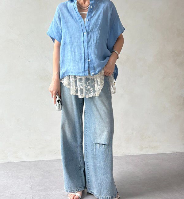  「リネンドロストフレンチシャツ」|シャツ・ブラウス|