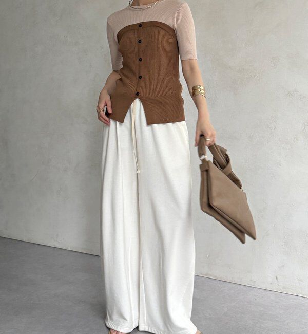  「【WEB限定】ビスチェドッキングリブニットプルオーバー」|ニット・セーター|