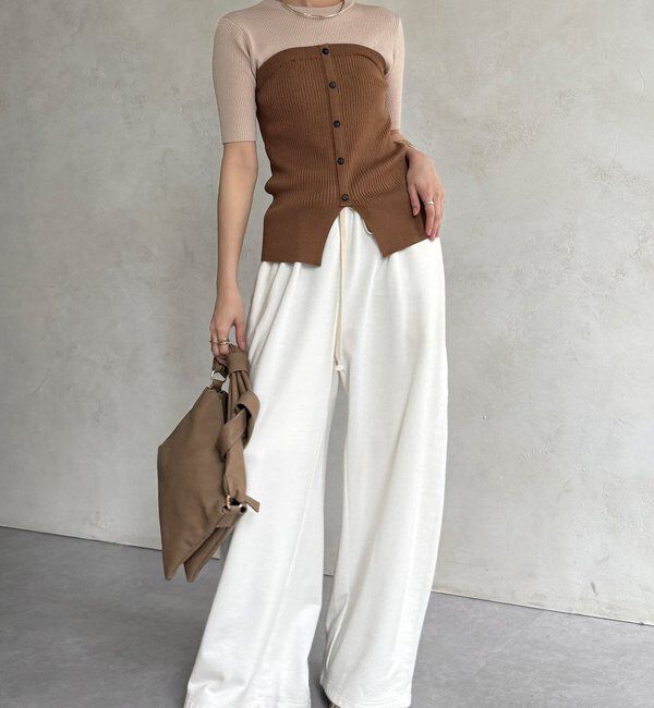  「【WEB限定】ビスチェドッキングリブニットプルオーバー」|ニット・セーター|