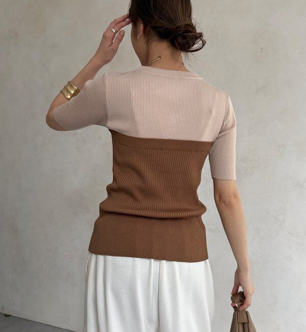  「【WEB限定】ビスチェドッキングリブニットプルオーバー」|ニット・セーター|