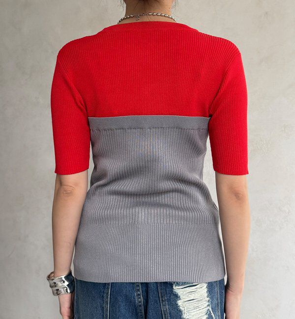  「【WEB限定】ビスチェドッキングリブニットプルオーバー」|ニット・セーター|