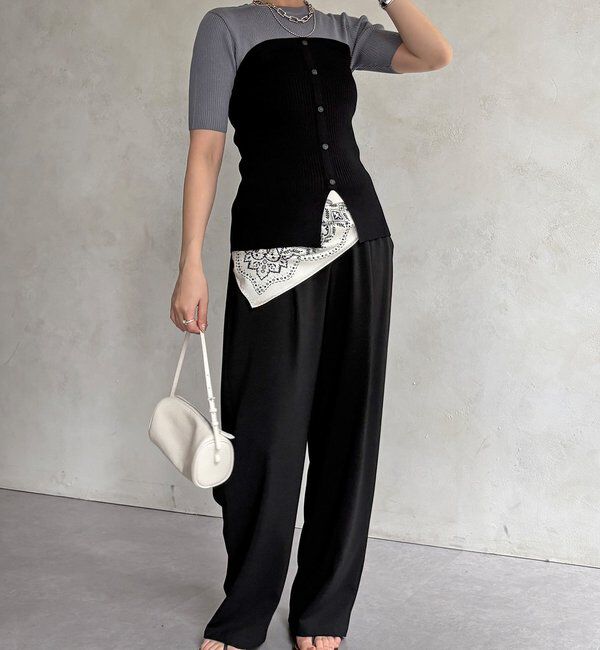  「【WEB限定】ビスチェドッキングリブニットプルオーバー」|ニット・セーター|