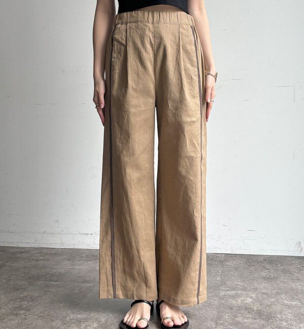  「【WEB限定】ラインタックワイドパンツ」|チノ|