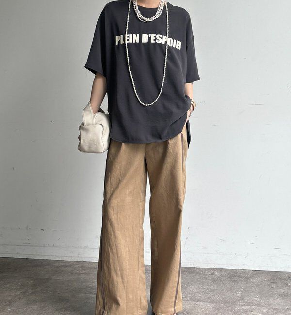  「【WEB限定】ラインタックワイドパンツ」|チノ|