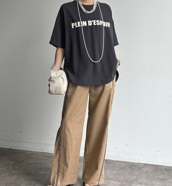  「【WEB限定】ラインタックワイドパンツ」|チノ|