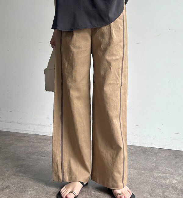  「【WEB限定】ラインタックワイドパンツ」|チノ|