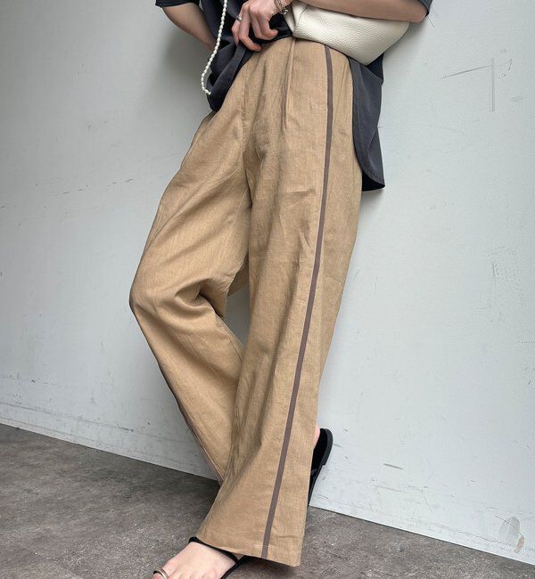  「【WEB限定】ラインタックワイドパンツ」|チノ|