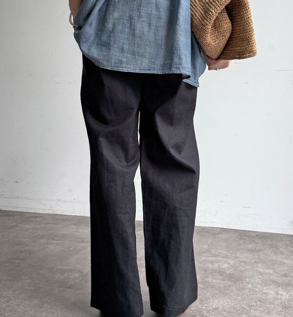  「【WEB限定】ラインタックワイドパンツ」|チノ|