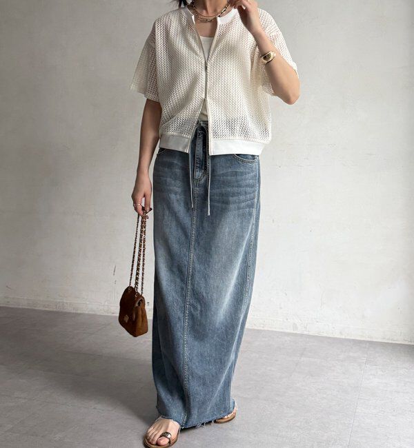  「【WEB限定】メッシュジップ半袖ブルゾン」|ブルゾン・スタジャン|