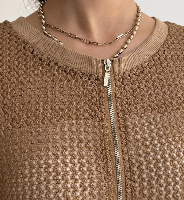  「【WEB限定】メッシュジップ半袖ブルゾン」|ブルゾン・スタジャン|