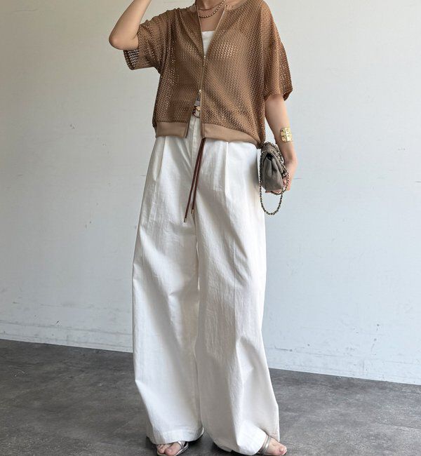  「【WEB限定】メッシュジップ半袖ブルゾン」|ブルゾン・スタジャン|