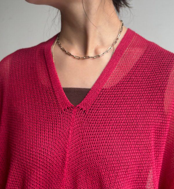  「【WEB限定】ストローヤーンカノコ柄ポンチョニツト」|ニット・セーター|