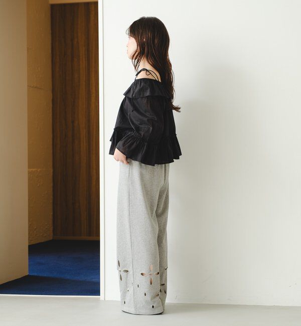  「【新色追加/2サイズ展開/低身長サイズ】カットアウトスウェットパンツ」|チノ|