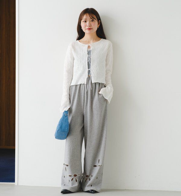  「【新色追加/2サイズ展開/低身長サイズ】カットアウトスウェットパンツ」|チノ|