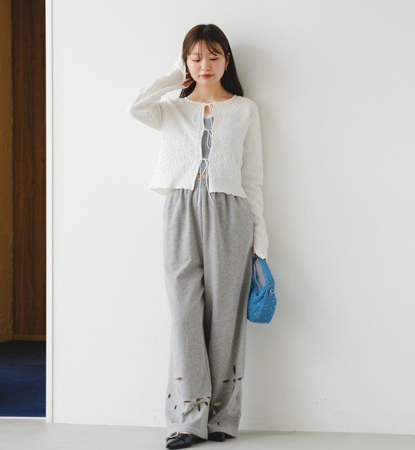  「【新色追加/2サイズ展開/低身長サイズ】カットアウトスウェットパンツ」|チノ|