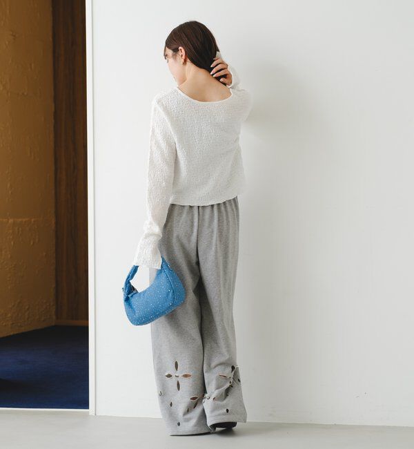  「【新色追加/2サイズ展開/低身長サイズ】カットアウトスウェットパンツ」|チノ|
